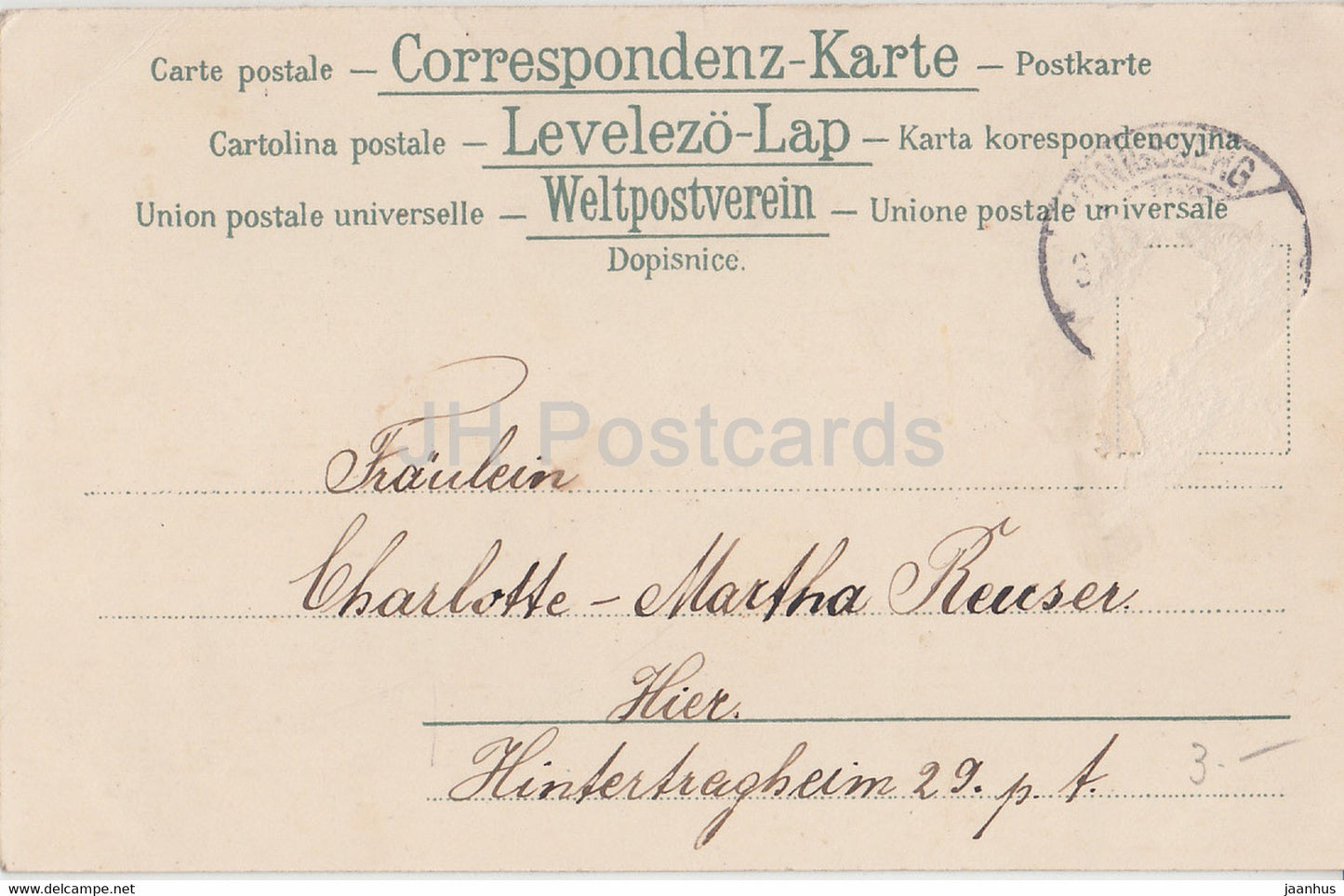 Neujahrsgrußkarte - Prosit Neujahr - sitzende Frau - Serie 202 - Theo Stroefer FW alte Postkarte 1903 Deutschland - gebraucht