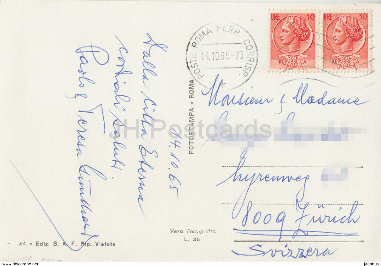 Roma - Rome - Piazza della Repubblica - bus - voiture - place - 1965 - Italie - occasion