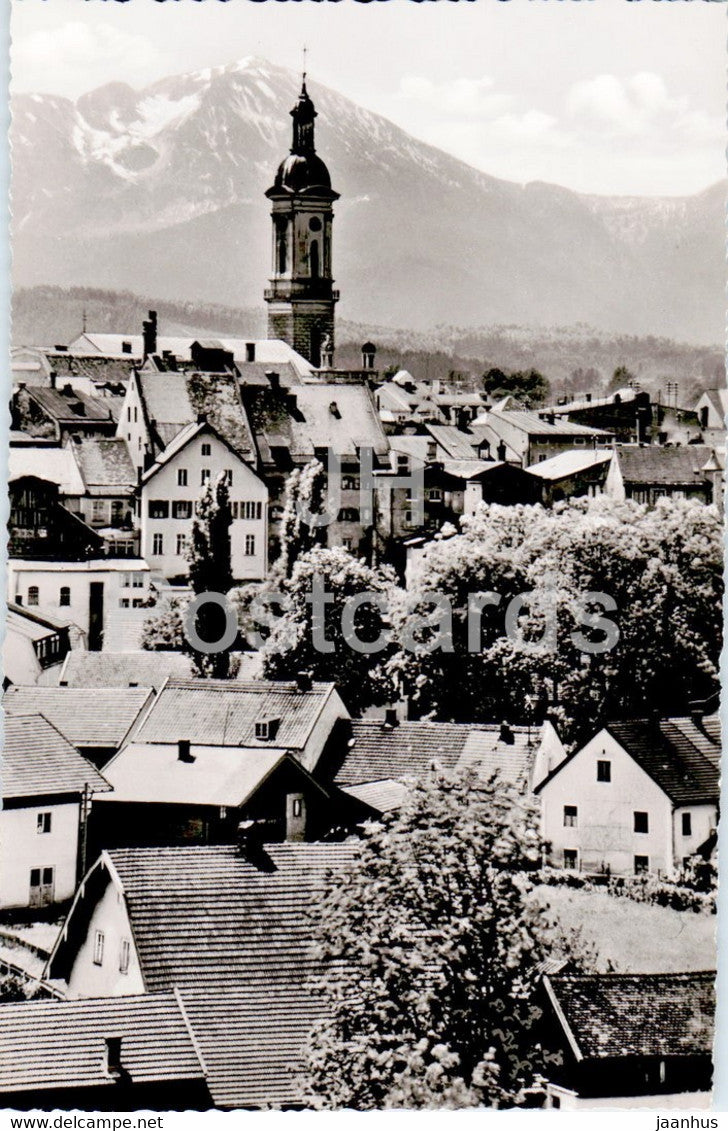 Traunstein - Stadtpfarrkirche und Hochfelln - old postcard - Germany - unused - JH Postcards