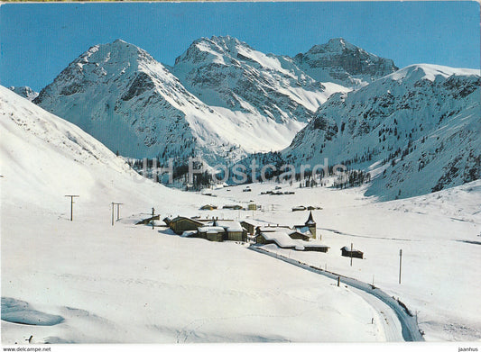 Davos - Sertig Dorfli 1860 m - Mittagshorn - Plattenhorn - Hoch Ducan - 2096 - Switzerland - used - JH Postcards