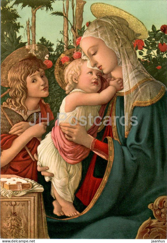 painting by Botticelli - Madonna and Child with St John - Italian art - 10501 - Italy - used