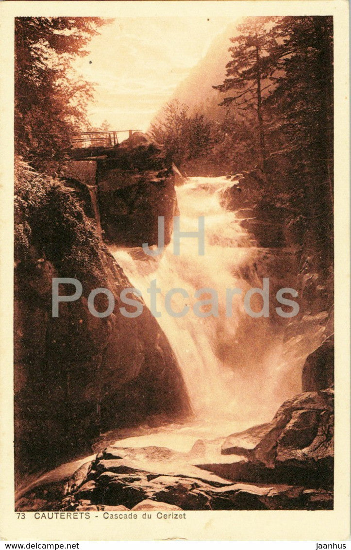 Cauterets - Cascade du Cerizet - 73 - old postcard - France - unused - JH Postcards