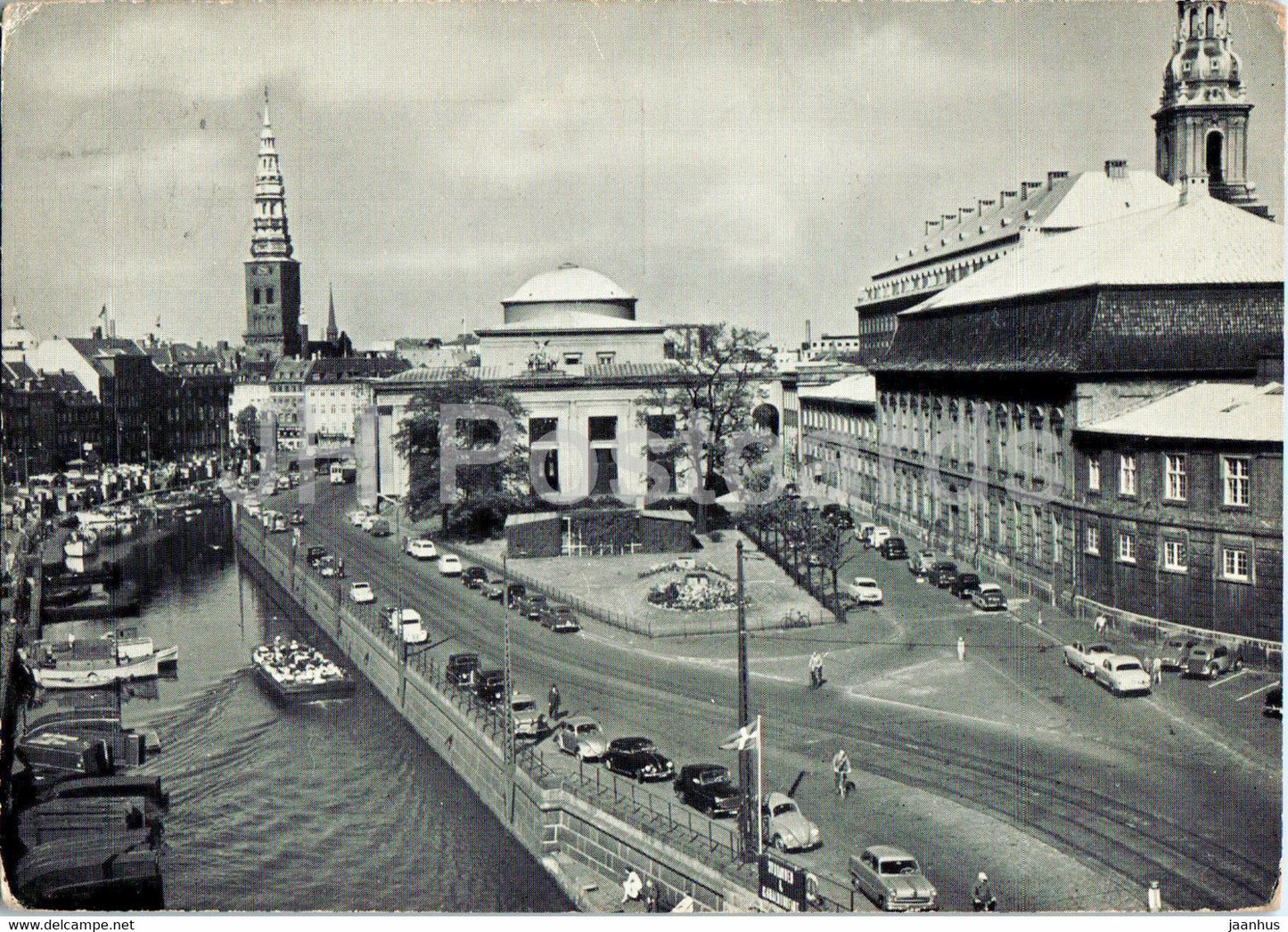 Copenhagen - Kopenhagen - The Old Strand with Fishmarket and Thorvaldsen Museum - 161 - 1961 - Denmark - used - JH Postcards