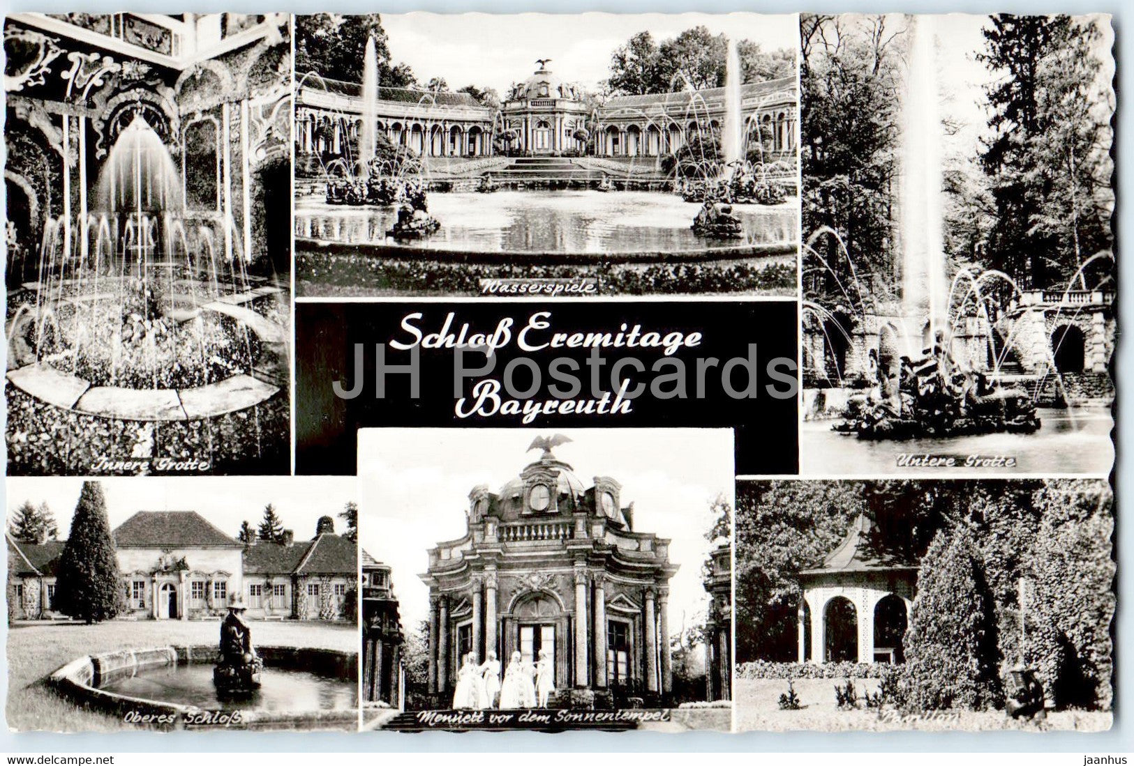 Schloss Eremitage - Bayreuth - Innere Grotte - Wasserspiele - Untere Grotte - castle - old postcard - Germany - unused - JH Postcards