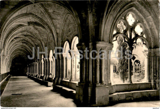 Real Monasterio de Poblet - Ala romanica del claustro - the romanesque cloister - old postcard - 1958 - Spain - unused - JH Postcards