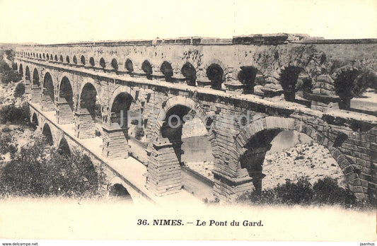 Nimes - Le Pont du Gard - bridge - 36 - old postcard - 1910 - France - used - JH Postcards