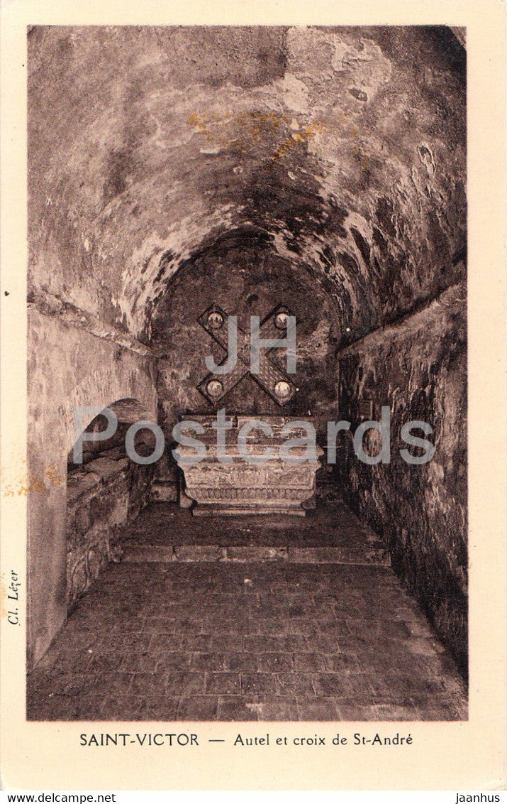 Marseille - Saint Victor - Autel et croix de St Andre - old postcard - France - unused - JH Postcards