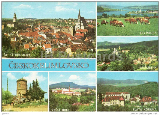 Ceskokrumlovsko - Cesky Krumlov - Frymburk - Rozmberk - Klei - Vyssi Brod - Czechoslovakia - Czech - unused - JH Postcards
