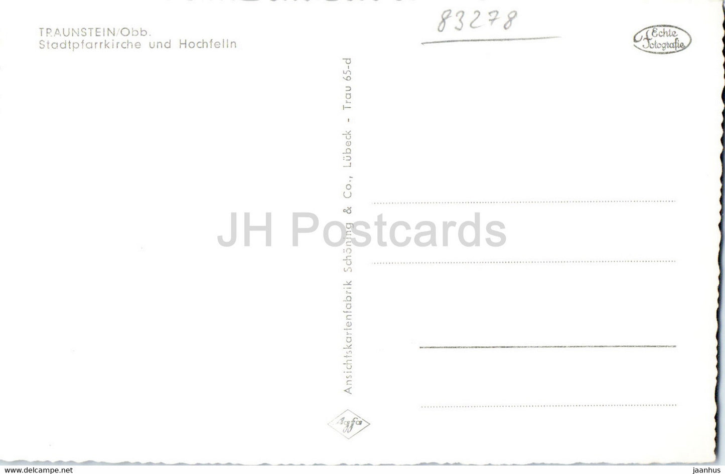 Traunstein - Stadtpfarrkirche und Hochfelln - old postcard - Germany - unused
