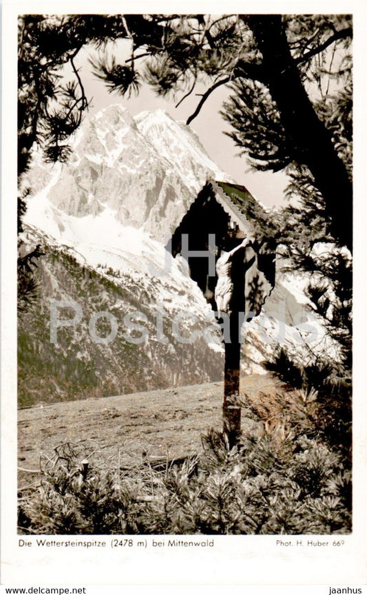Die Wettersteinspitze bei Mittenwald - old postcard - Germany - unused - JH Postcards