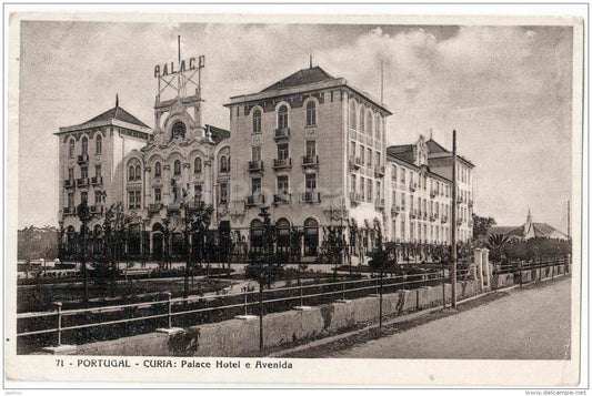 Palace hotel e Avenida - Curia - 71 - Portugal - sent from Portugal Lisboa to Estonia Tallinn 1931 - JH Postcards