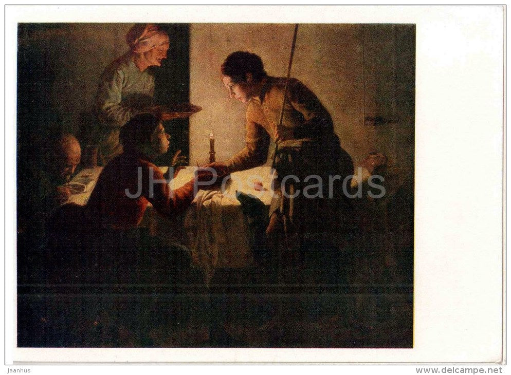 painting by Hendrick ter Brugghen - Jacob and Esau - dutch art - unused - JH Postcards