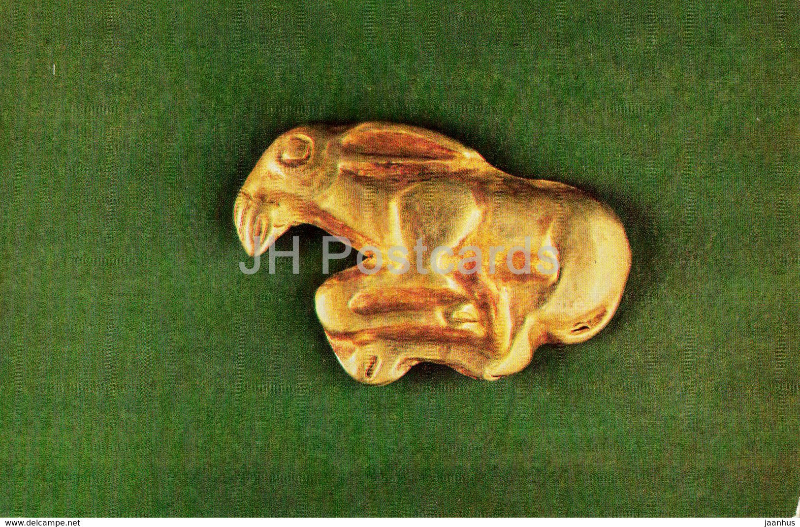 Plaque - saiga antelope - Shumeiko burial - Goldwork of 6th-2nd centuries BC - Ancient Art - 1979 - Russia USSR - unused - JH Postcards