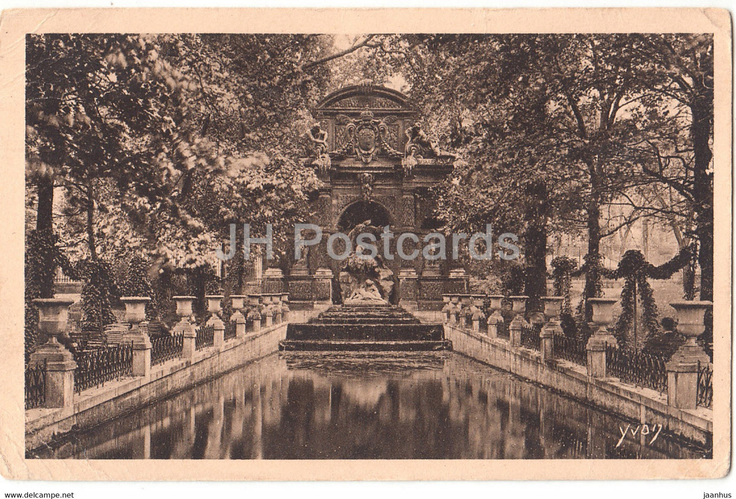 Paris - La Fontaine Medicis - Jardin du Luxembourg - 313 - old postcard - 1928 - France - used - JH Postcards