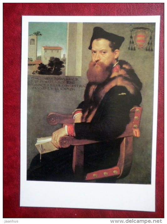 painting by Giovanni Battista Moroni - Portrait of Barthalameo Bongi - italian art - unused - JH Postcards