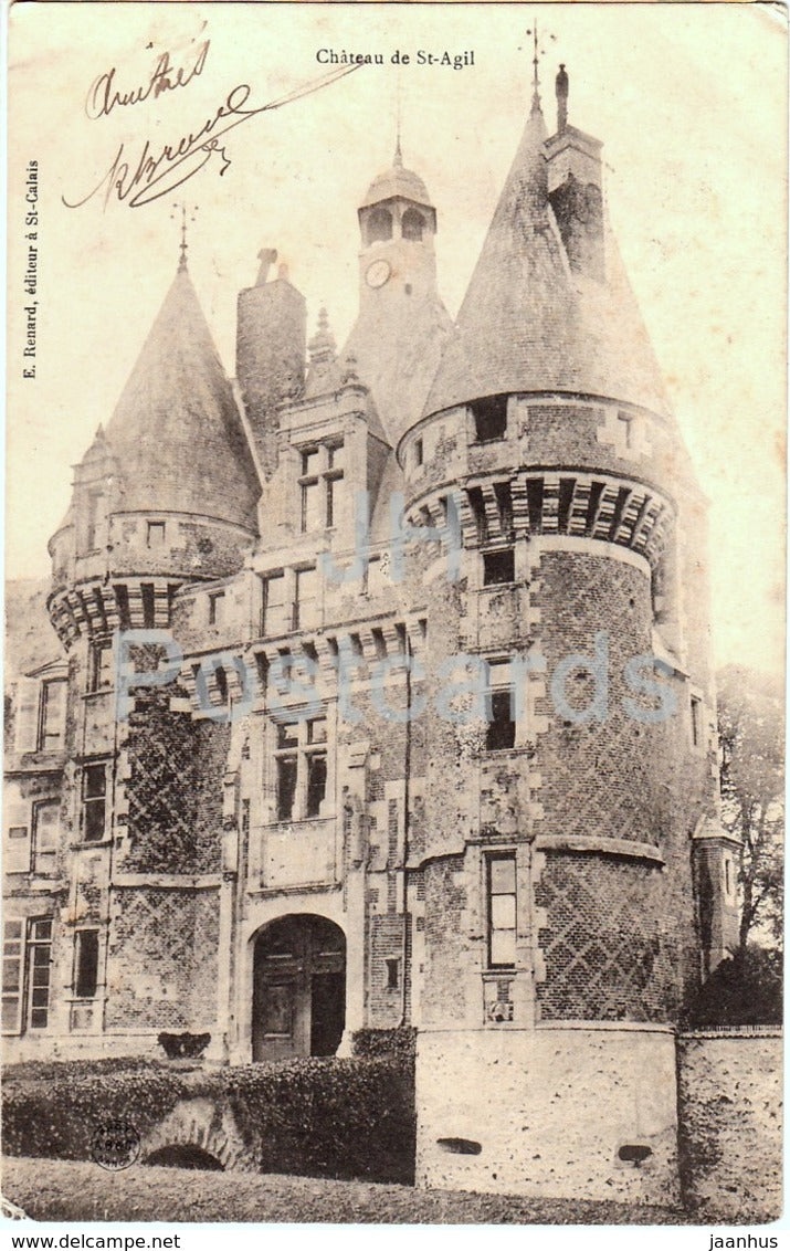 Chateau de St Agil - castle - old postcard - 1903 - France - used
