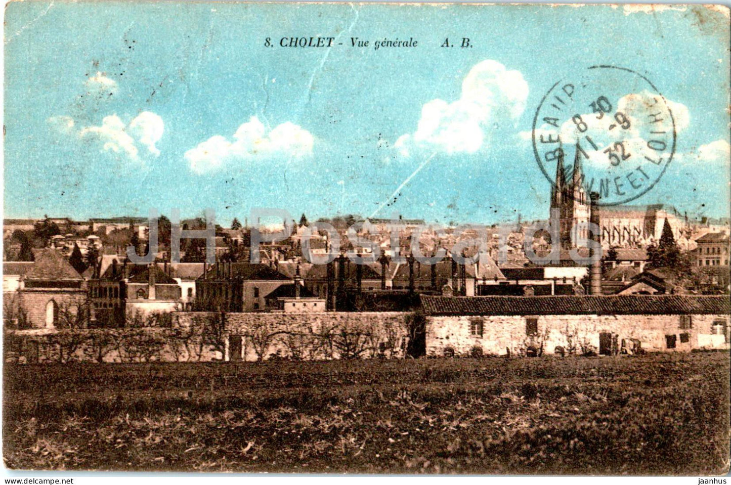 Cholet - Vue Generale - 8 - old postcard - 1932 - France - used - JH Postcards