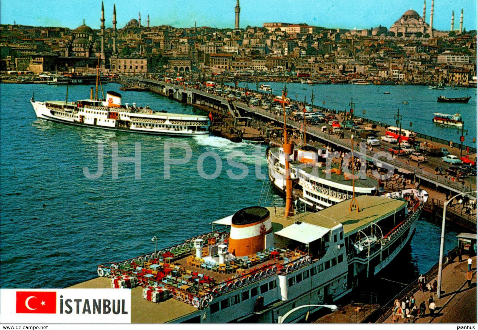 Istanbul - Galata Bridge - New Mosque and Suleymaniye - 34-114 - Turkey - unused - JH Postcards