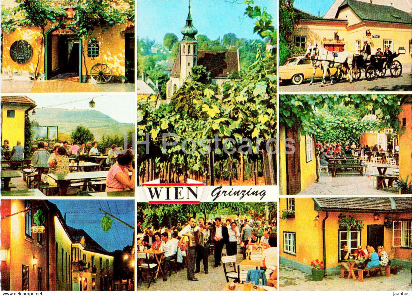 Wien - Vienna - Grinzing - Weltbekannte Weinausschank - Wine Tavern - horse carriage - Austria - unused - JH Postcards
