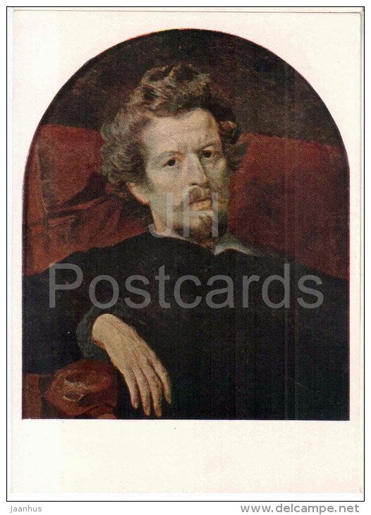 painting by K. Bryullov - Self-Portrait - State Tretyakov Gallery - russian art - unused - JH Postcards