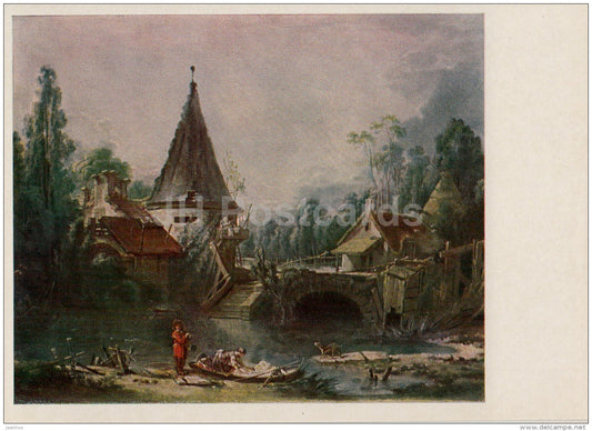 painting by Francois Boucher - Landscape in the Neighbourhoods of Beauvais - French art - 1969 - Russia USSR - unused - JH Postcards