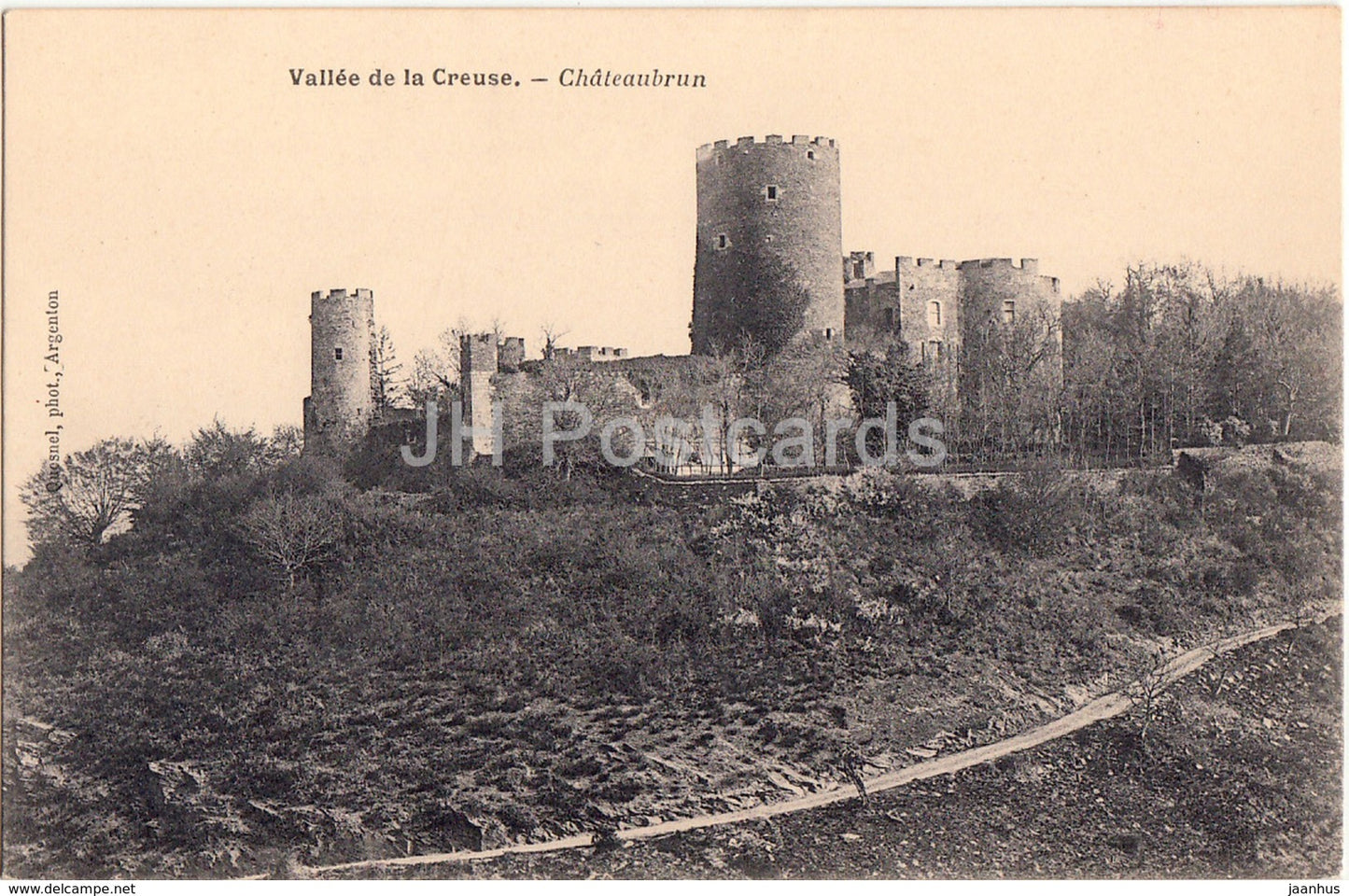Vallee de Creuse - Chateaubrun - old postcard - France - unused - JH Postcards