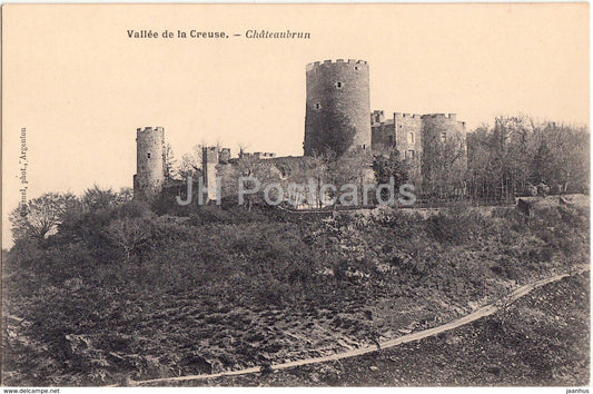 Vallee de Creuse - Chateaubrun - old postcard - France - unused - JH Postcards