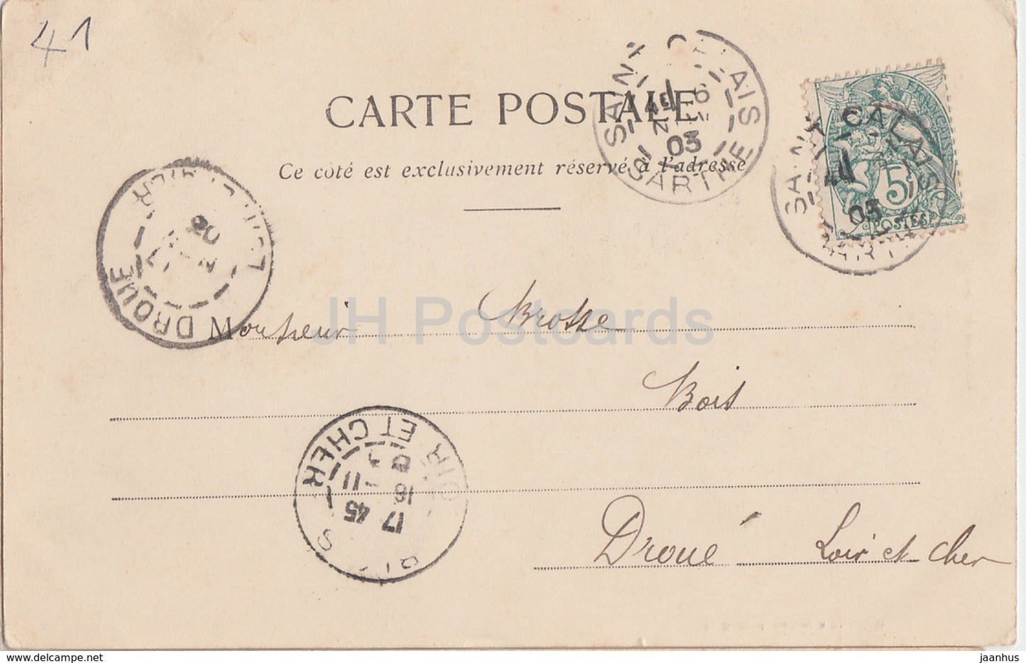 Château de St Agil - château - carte postale ancienne - 1903 - France - utilisé