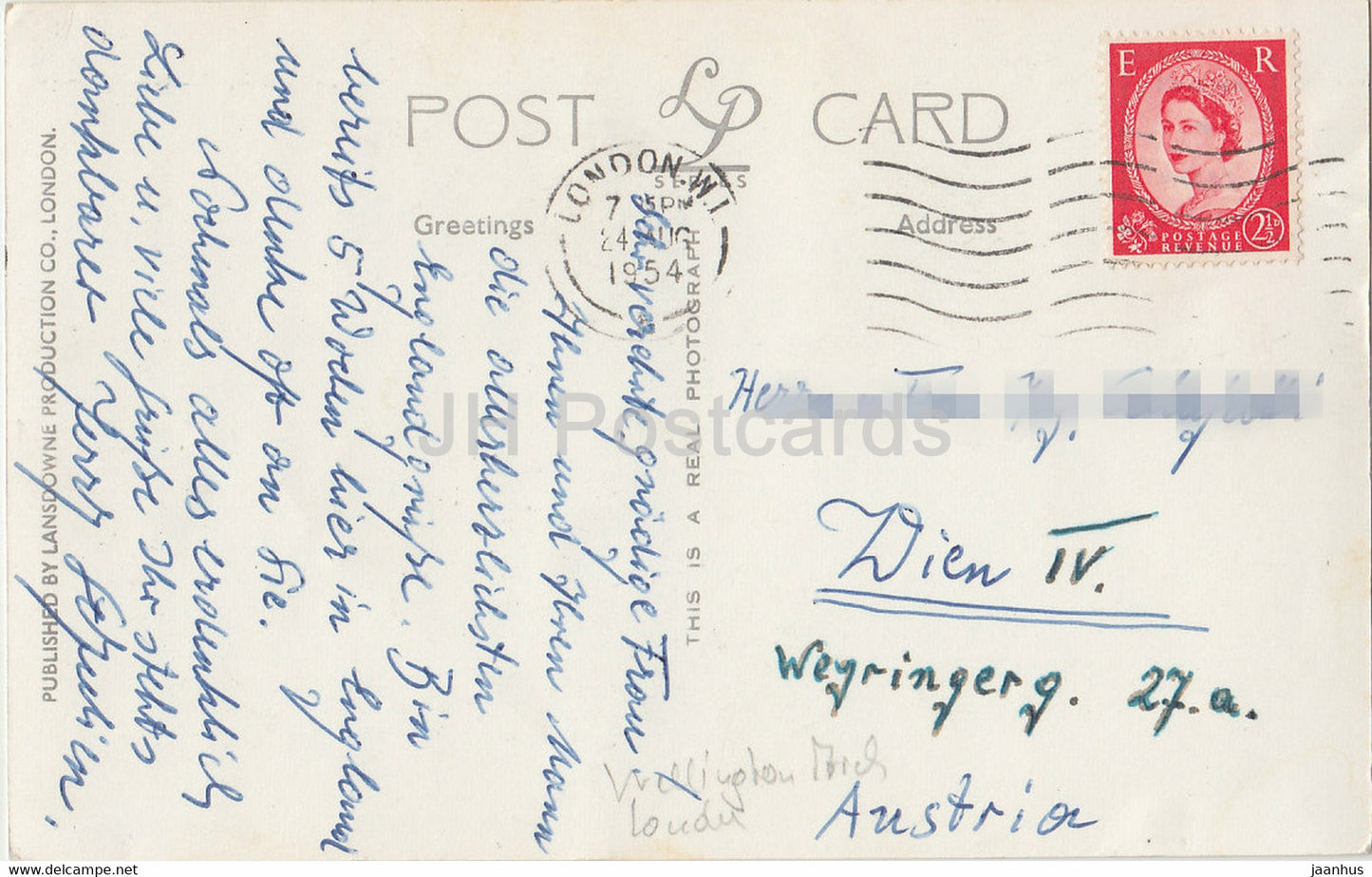London – Wellington Arch und Piccadilly – Bus – alte Postkarte – 1954 – Vereinigtes Königreich – England – gebraucht