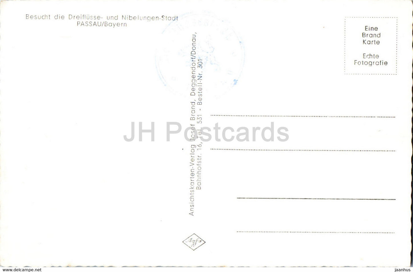 Passau Altstadt - Christophorus Bogen - In der Pfaffengasse - old postcard - Germany - unused