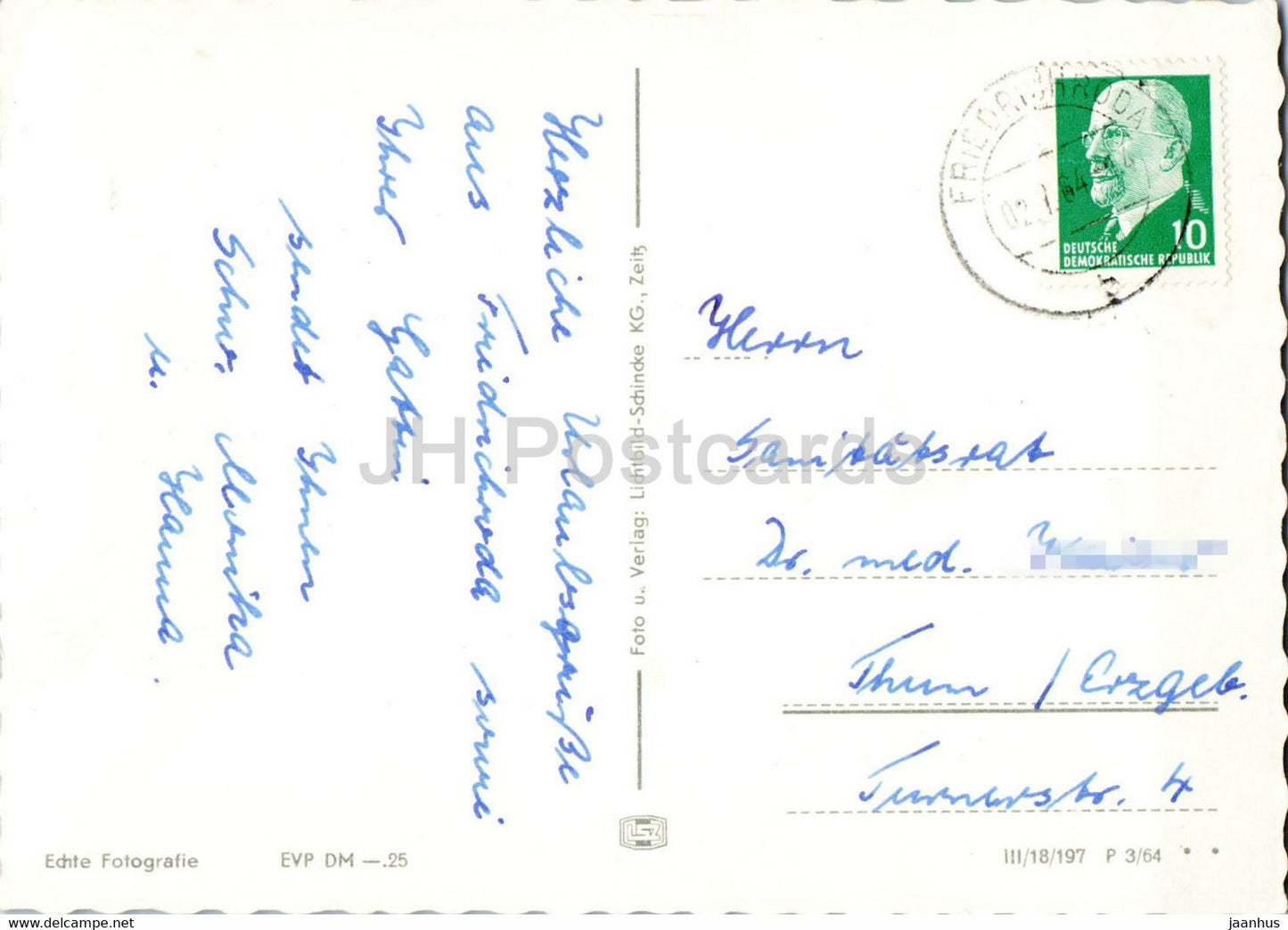 Friedrichroda i Thur - tram - old postcard - 1964 - Germany DDR - used