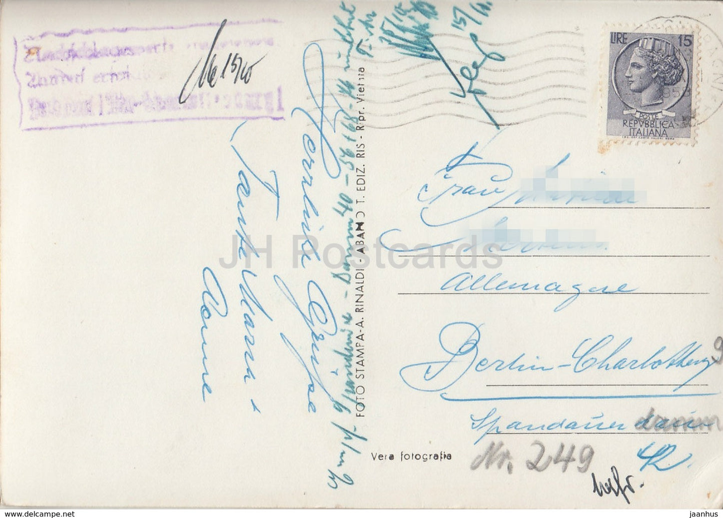 Abano Terme - monumento a Crisoforo Colombo - monument to Christopher Columbus - 262 - Italy - 1958 - used