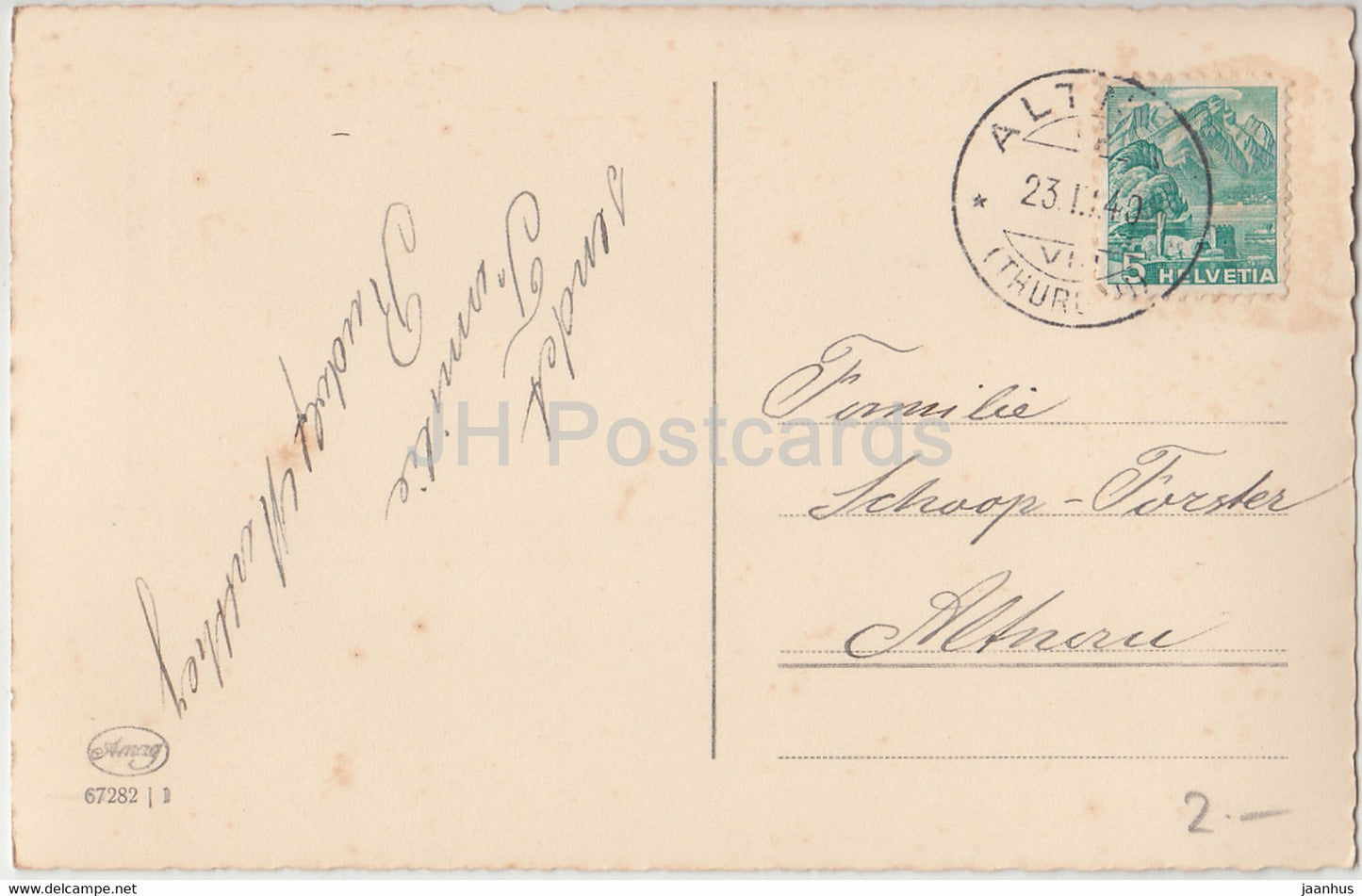 Carte de vœux - Herzlichen Gluckwunsch zur Konfirmation - église - Amag 67282 - carte postale ancienne - 1940 - Allemagne - utilisé