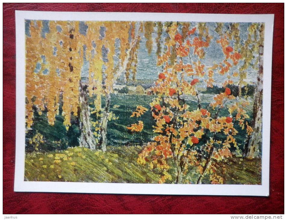Painting by I. Grabar - rowan tree , 1915 - russian art - unused - JH Postcards