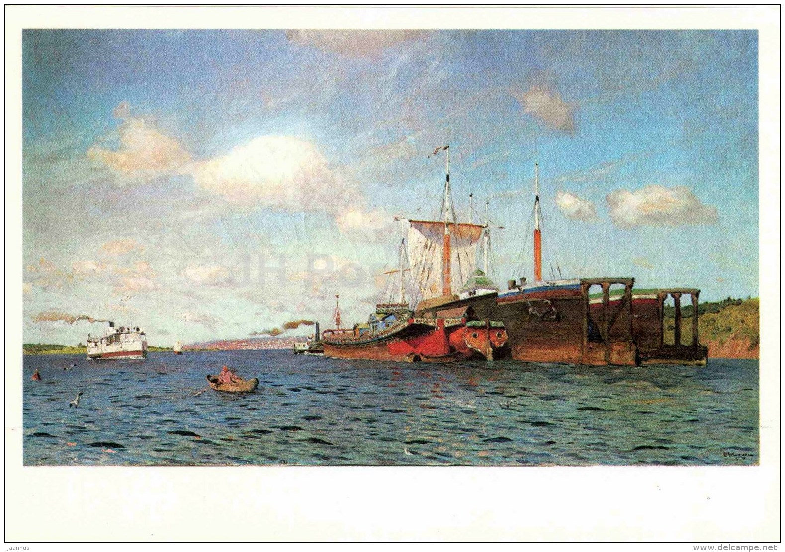 painting by Isaac Levitan - Fresh breeze , 1895 - sailing boat - large format postcard - russian art - unused - JH Postcards