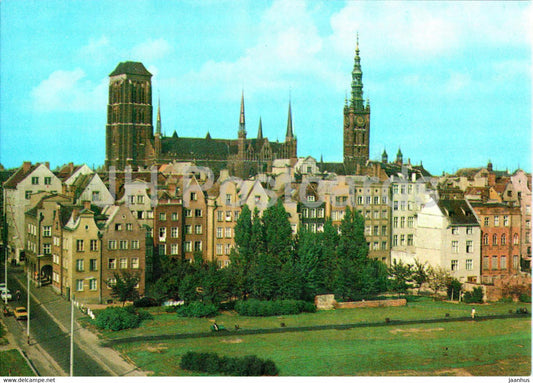 Gdansk - Fragment miasta - w glebi wieze kosciola NMP i Ratusza Glownego Miasta - Main Town Hall - Poland - unused - JH Postcards
