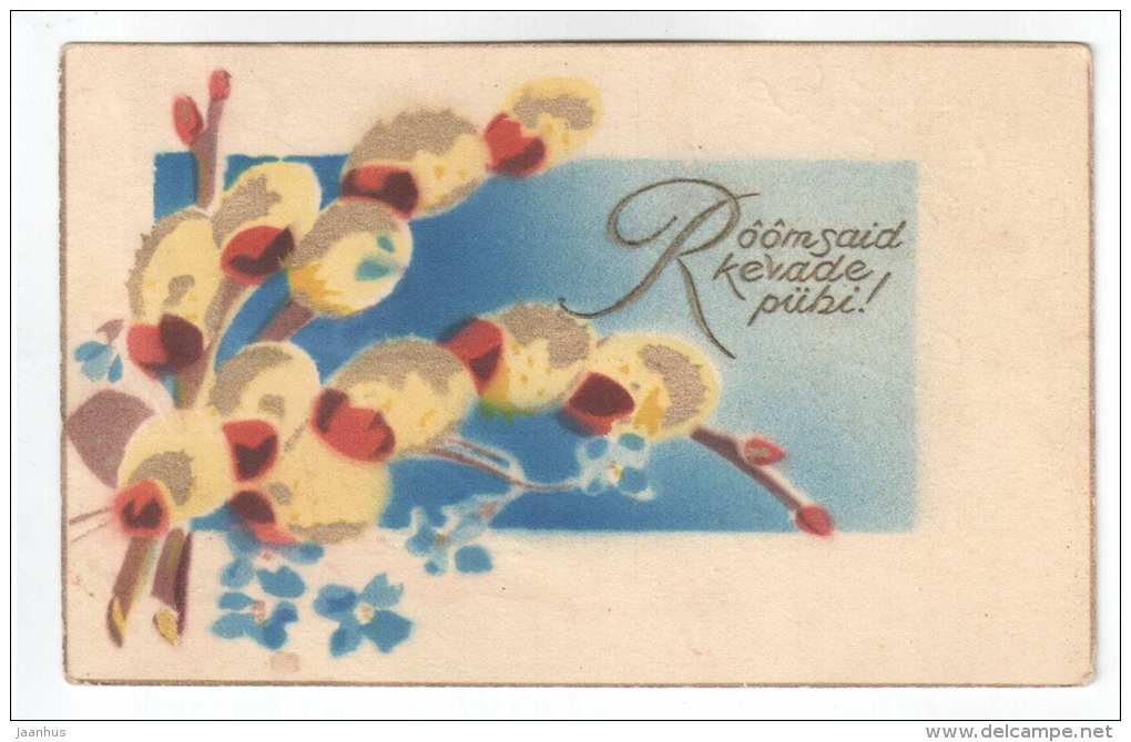 Easter Greeting Card - WO - old postcard - circulated in Estonia - used - JH Postcards