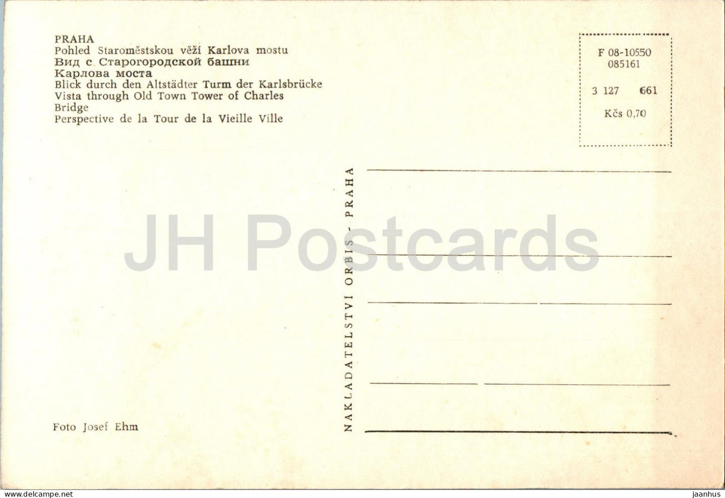 Praha - Prague - Vista through Old Town Tower of Charles Bridge - Czech Republic - Czechoslovakia - unused