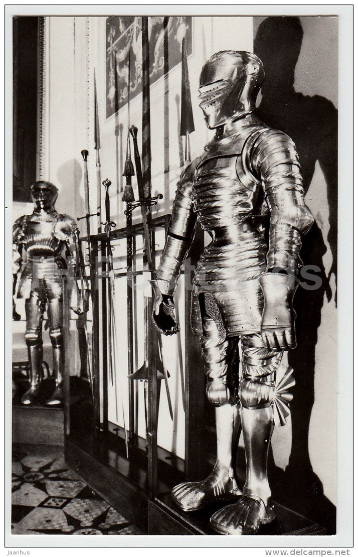 Knights armor and edged weapons - Hermitage - Knights' Hall - St. Petersburg - 1986 - Russia USSR - unused - JH Postcards