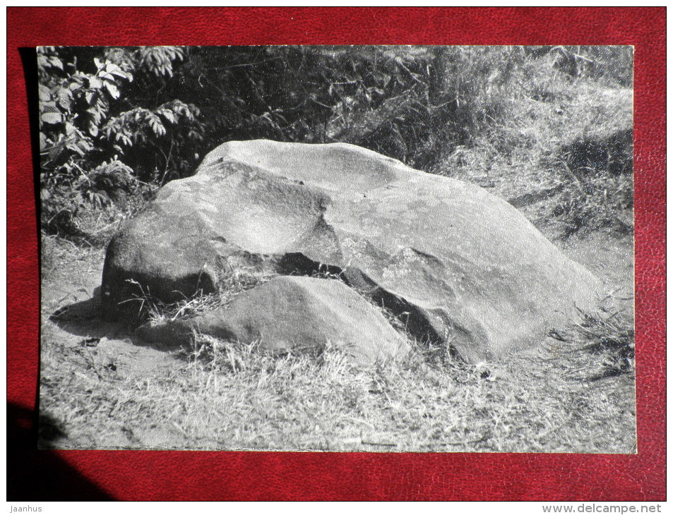 sacrificial stone near Helme - 1964 - Estonia USSR - used - JH Postcards
