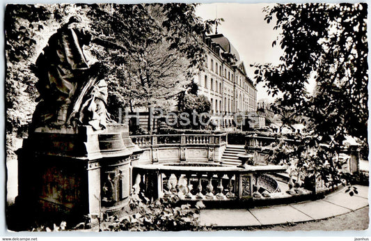 Donaueschingen - Donauquelle mit Furstl Furstenberg Schloss - castle - old postcard - Germany - unused - JH Postcards