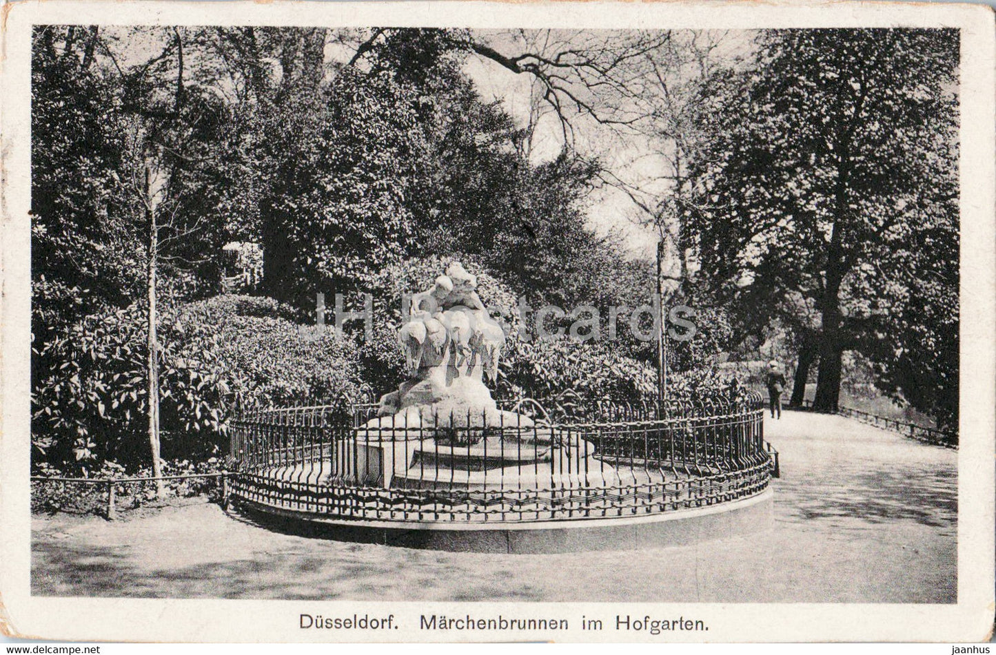 Dusseldorf - Marchenbrunnen im Hofgarten - old postcard - Germany - used - JH Postcards