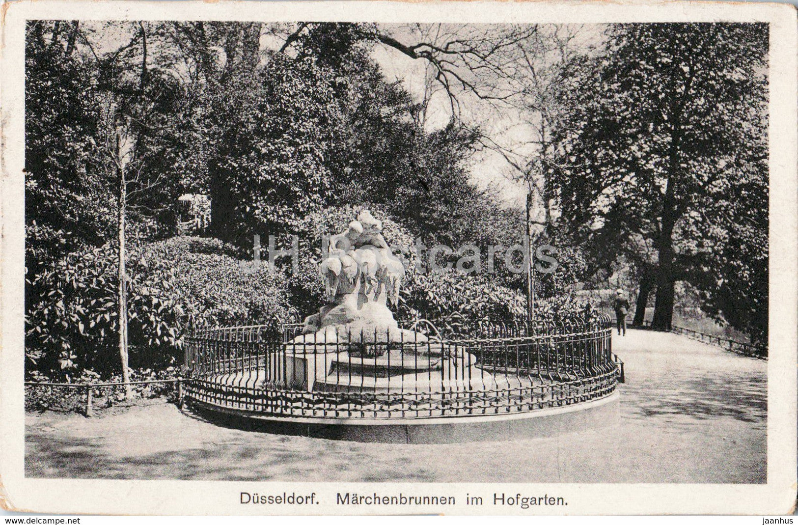 Dusseldorf - Marchenbrunnen im Hofgarten - old postcard - Germany - used - JH Postcards