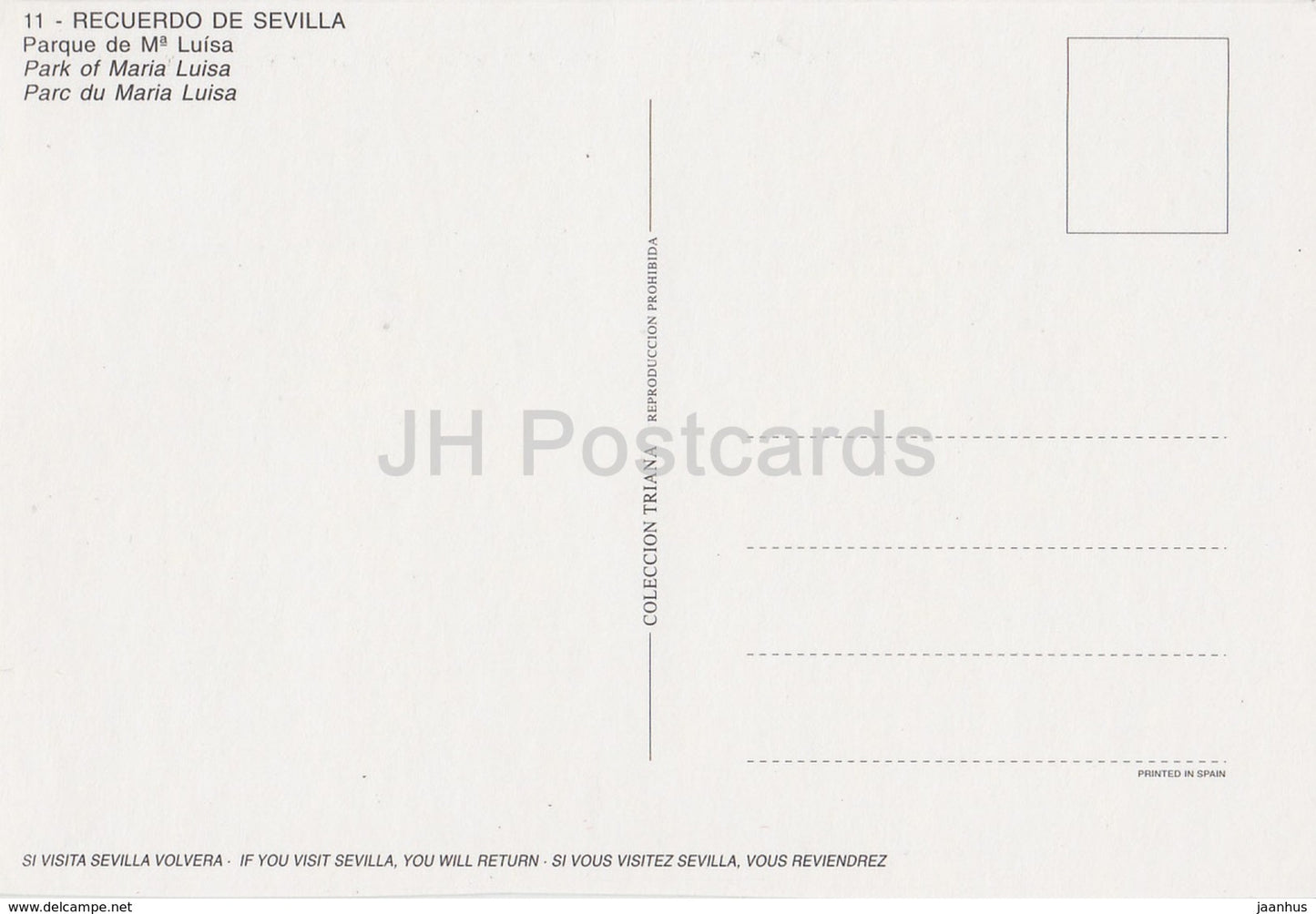 Sevilla - Parque de Ma Luisa - Park of Maria Luisa - 11 - Spain - unused