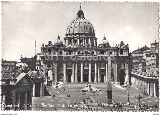 Citta del Vaticano - Basilica di S Pietro - old postcard - 1956 - Vatican - used - JH Postcards