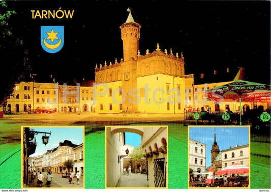 Tarnow - Ratusz w Rynku - ul Walowa - Forteczna - Town Hall in the Market Square - street - multiview - Poland - unused - JH Postcards