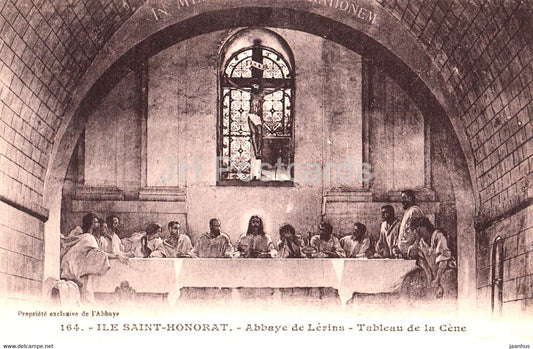 Cannes - Ile Saint Honorat - Abbaye de Lerins - Tableau de la Cene - 164 - old postcard - France - unused - JH Postcards