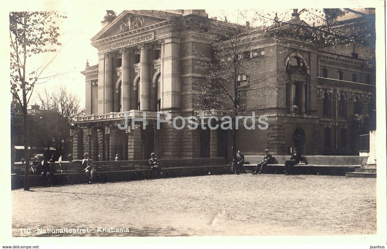 Kristiania - Oslo - Nationalteatret - theatre - 110 - old postcard - Norway - unused - JH Postcards