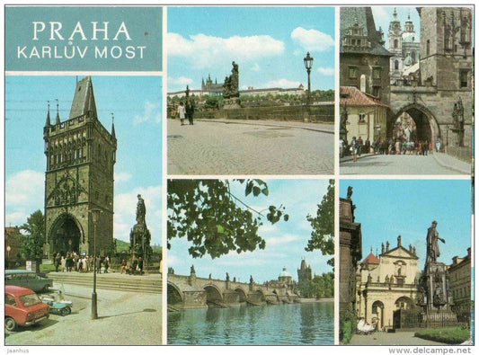 Charles Bridge - Praha - Prague - Czechoslovakia - Czech - used 1972 - JH Postcards