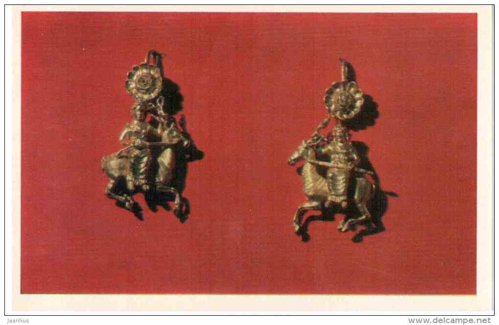 Earrings , 5th century BC Greece - Artemis on a Stag - Art of Ancient Greek and Rome - 1972 - Russia USSR - unused - JH Postcards